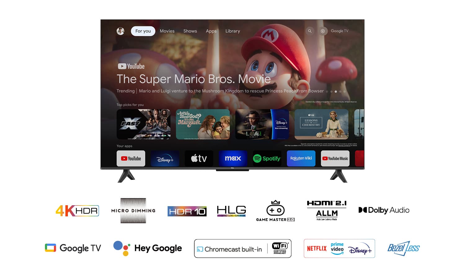 LED TV 4K 55(139cm) TCL 55P61B "55P61B" — miniatură