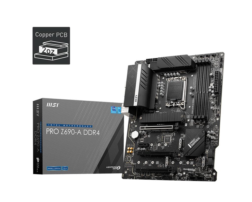 Placa de baza Pro Z690-A DDR4, Intel Z690 Mainboard - Sockel 1700, DDR4 "7D25-002R" — miniatură