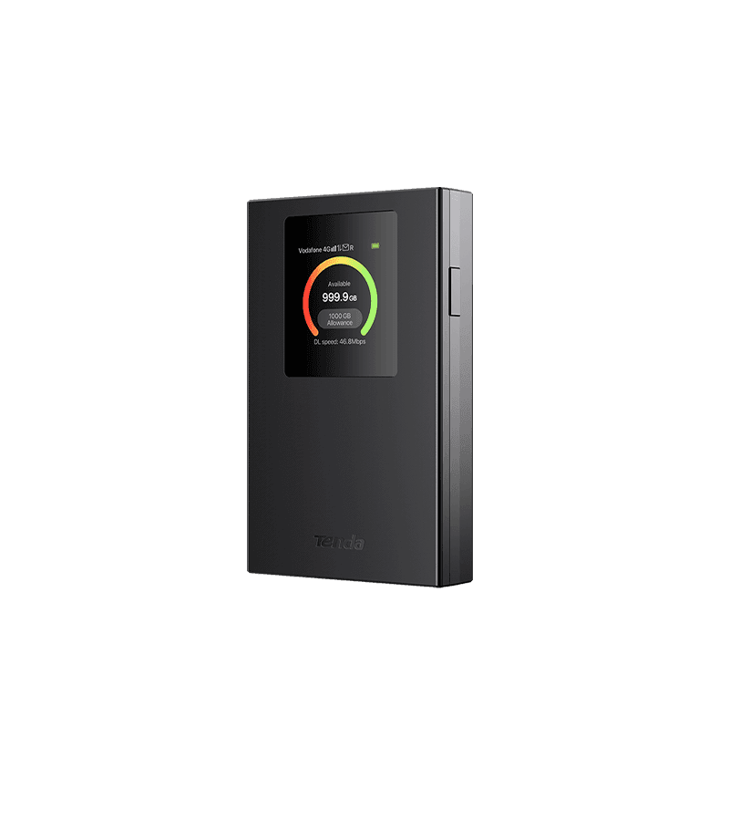 ROUTER Tenda wireless portabil, 3G/4G Mobile Wi-Fi, 300Mbps, Internal LTE Modem, Nano SIM card slot, LED screen display, rechargeable battery, Wi-Fi 6 AX300 "MF6" (include TV 0.8 lei)