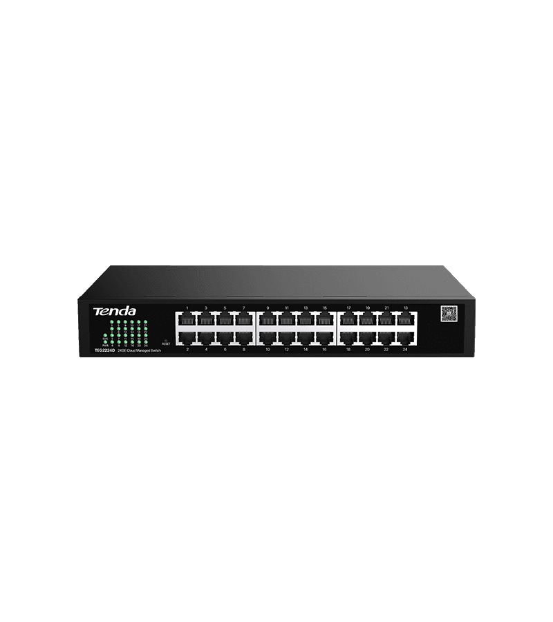 SWITCH TENDA managed, 24 porturi gigabit RJ-45, management Tenda CloudFi, metalic "TEG2224D"