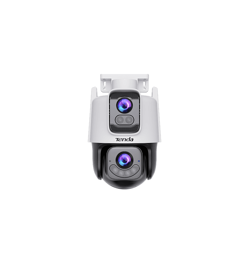 CAMERA IP Tenda, cube, wireless Wi-Fi 6 + 1 x RJ-45, pt. exterior, dual-lens full color night vision, dist. IR 30m, 2 x 3 Mpx rezolutie 2K, microfon, carcasa plastic, include card microSD 128GB, "CH9-WCA"