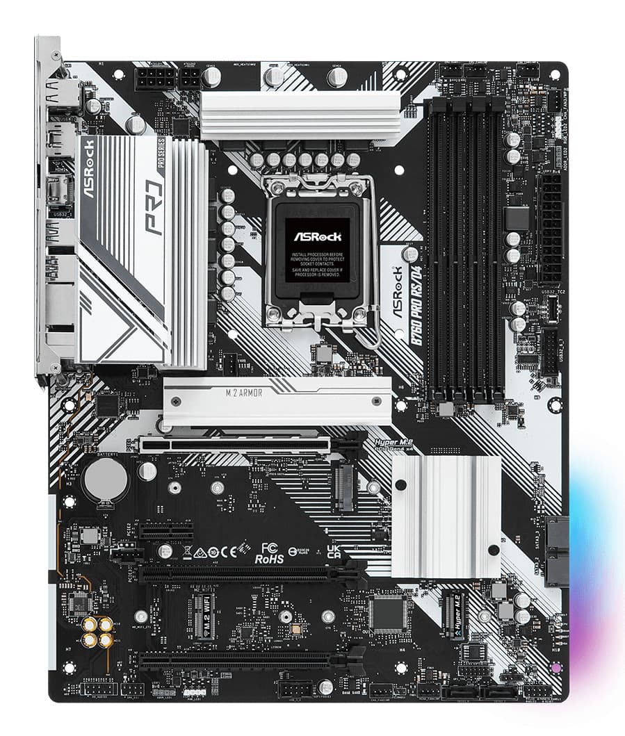 Placa de baza B760 PRO RS/D4 1700 ATX HDMI/DP DDR4 "90-MXBL80-A0UAYZ" — miniatură