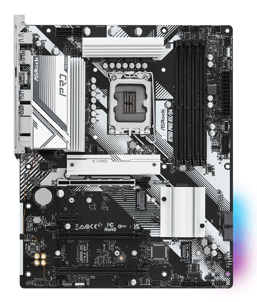 Placa de baza B760 PRO RS/D4 1700 ATX HDMI/DP DDR4 "90-MXBL80-A0UAYZ" — miniatură