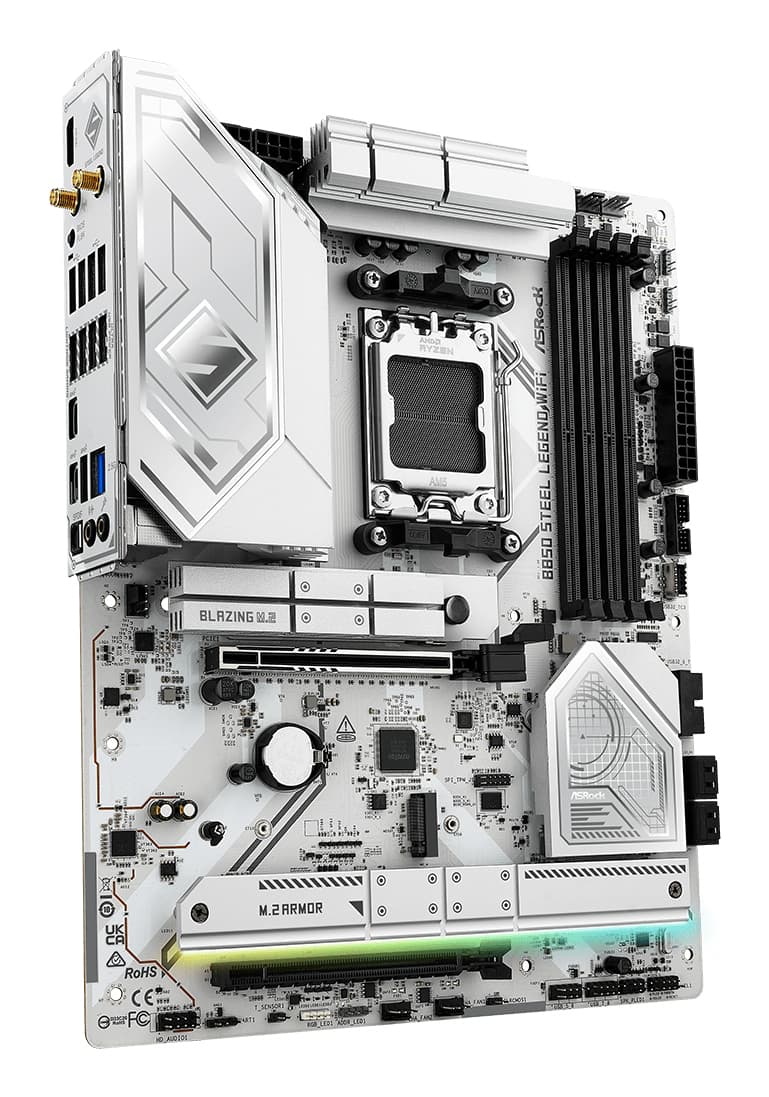 Placa de baza ASRock B850 Steel Legend WiFi AM5 ATX HDMI DDR5 "90-MXBQS-A0UAYZ" — miniatură