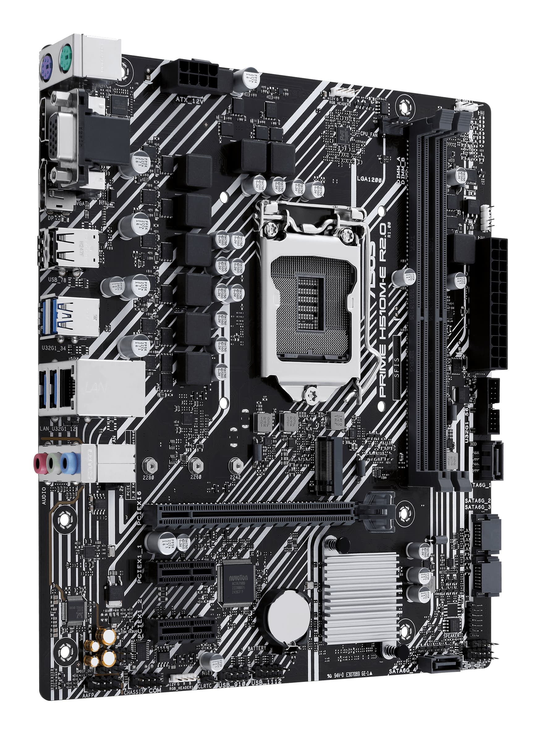 Placa de baza MB ASUS Intel 1200 PRIME H510M-E R2.0 "90MB1FQ0-M0EAY0" — miniatură