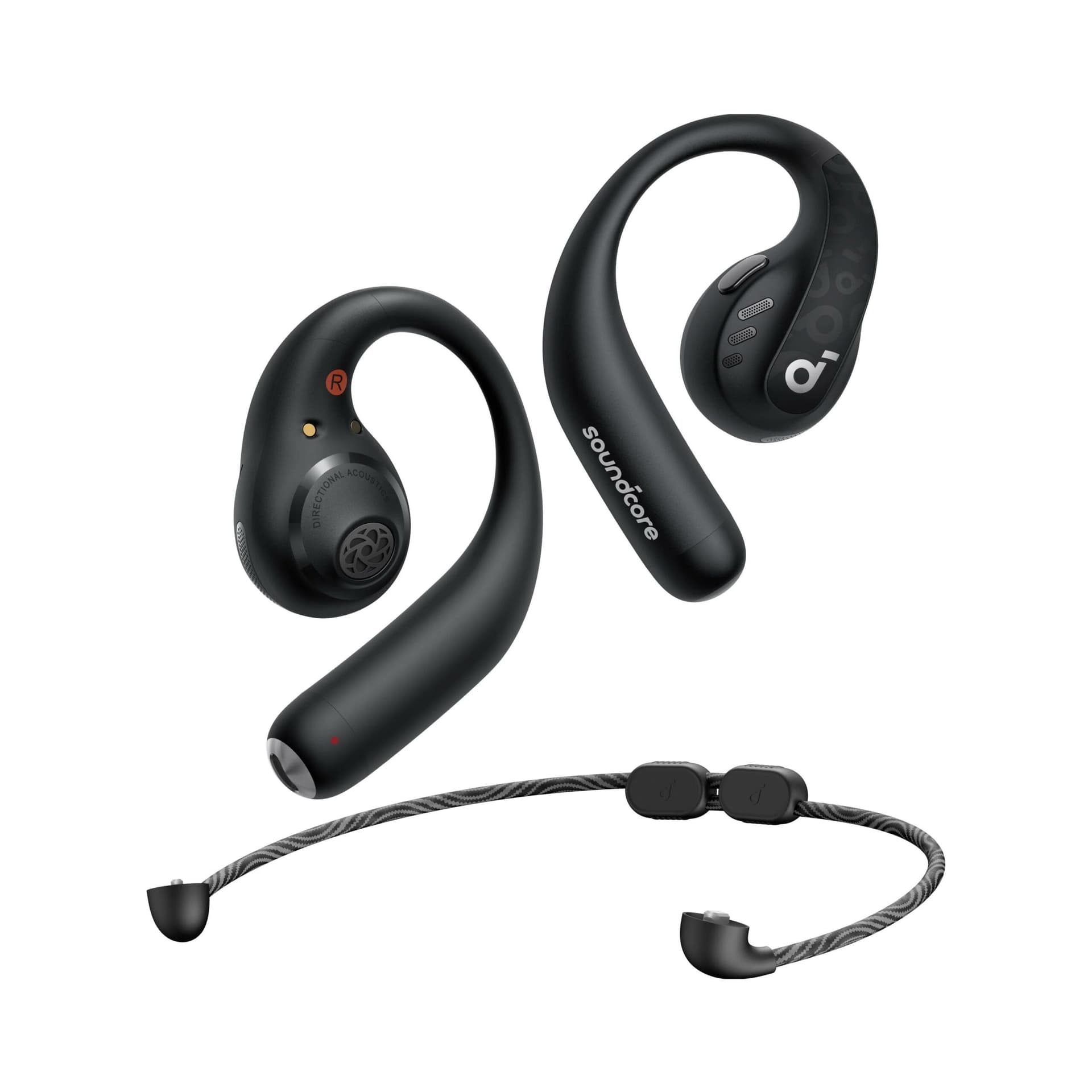 Casti Anker "Soundcore AeroFit Pro", Over-Ear, utilizare sport si multimedia, Bluetooth 5.3, 4 x mic, durata baterie pana la 46 ore, rezistent la apa, ANC, negru, "A3871G11" - 0194644153496