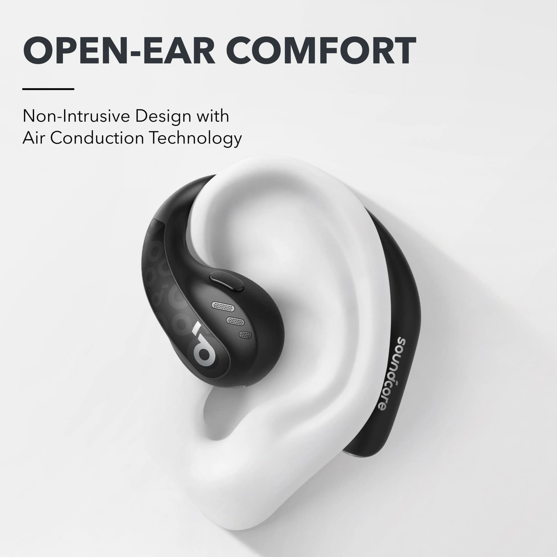 Casti Anker "Soundcore AeroFit Pro", Over-Ear, utilizare sport si multimedia, Bluetooth 5.3, 4 x mic, durata baterie pana la 46 ore, rezistent la apa, ANC, negru, "A3871G11" - 0194644153496 — miniatură