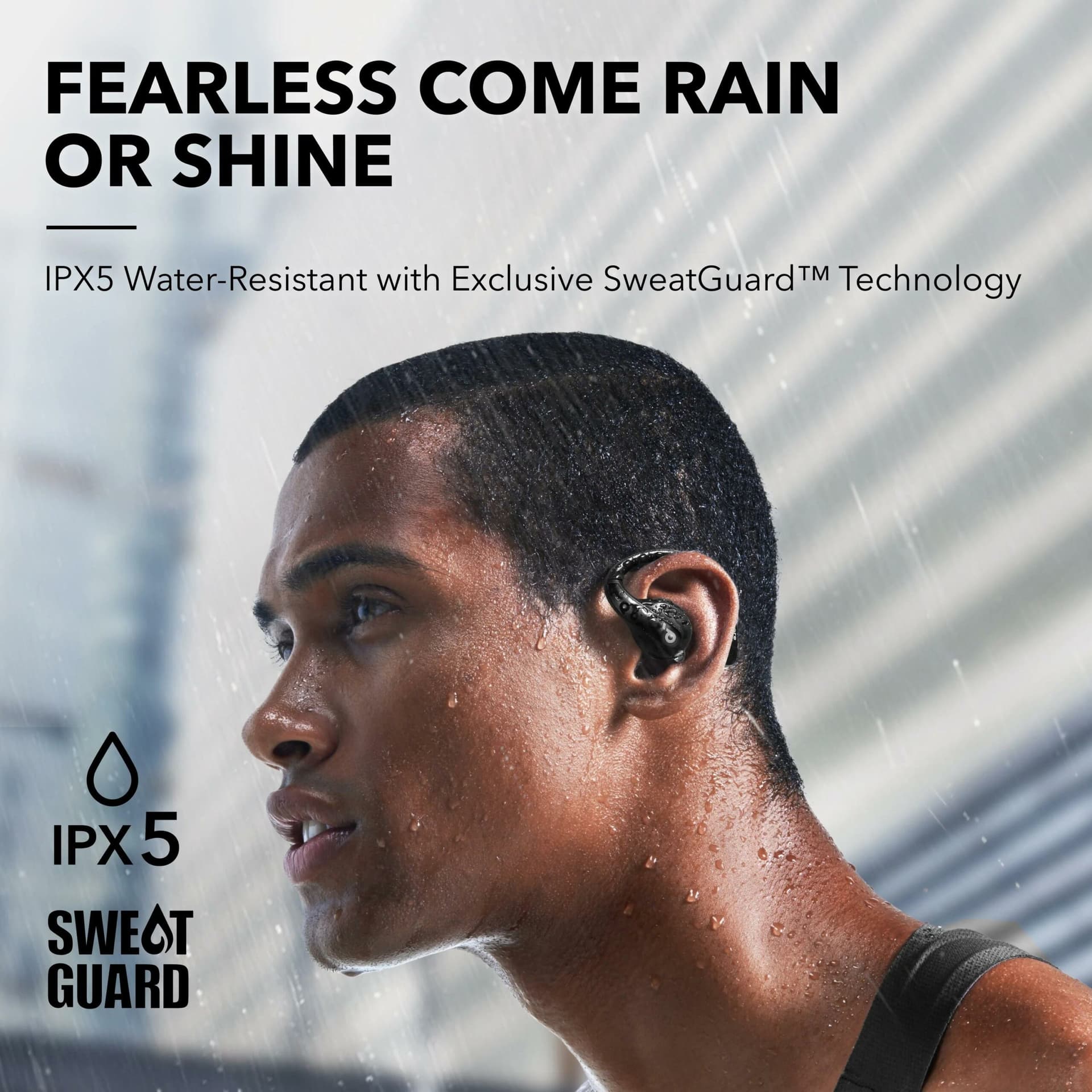 Casti Anker "Soundcore AeroFit Pro", Over-Ear, utilizare sport si multimedia, Bluetooth 5.3, 4 x mic, durata baterie pana la 46 ore, rezistent la apa, ANC, negru, "A3871G11" - 0194644153496 — miniatură