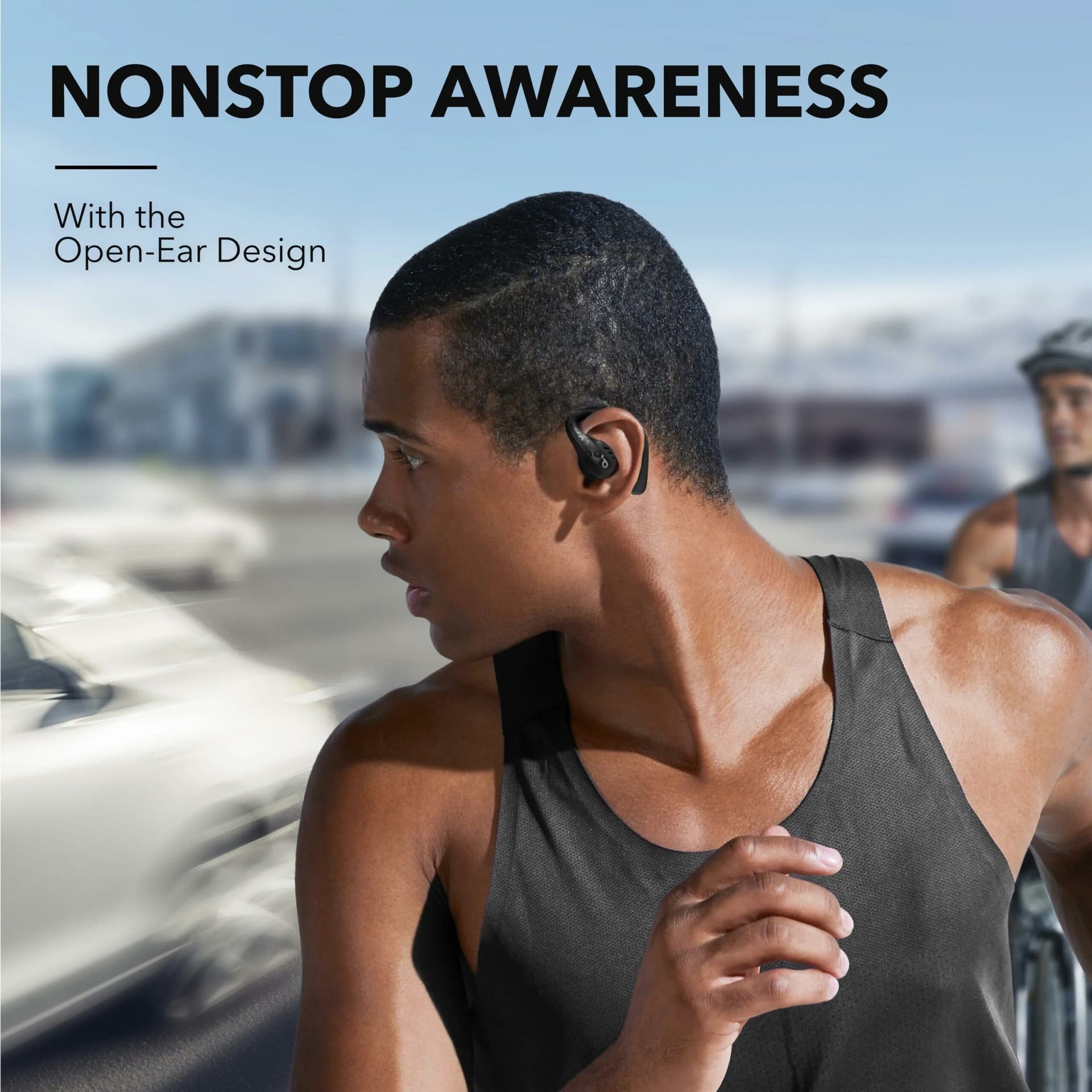 Casti Anker "Soundcore AeroFit Pro", Over-Ear, utilizare sport si multimedia, Bluetooth 5.3, 4 x mic, durata baterie pana la 46 ore, rezistent la apa, ANC, negru, "A3871G11" - 0194644153496 — miniatură