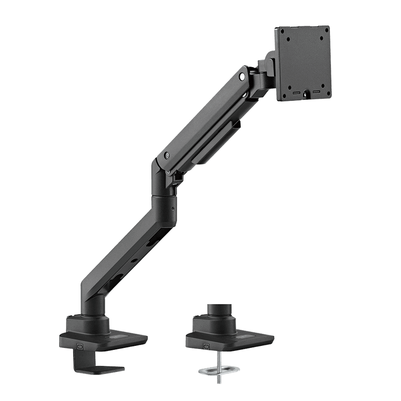 SUPORT de birou LOGILINK, pt 1 TV/monitor plat, curbat, diag. max 49 inch, rotatie, inclinare, orizontala, verticala, max 20 Kg, gas spring, negru, "BP0168" — miniatură