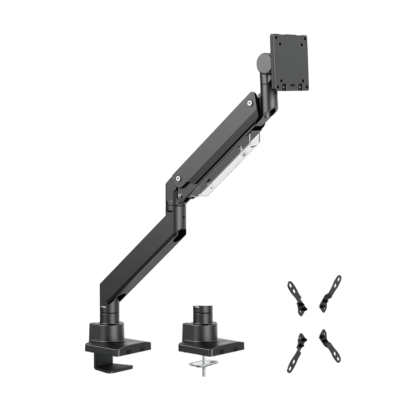 SUPORT de birou LOGILINK, pt 1 TV/monitor plat, curbat, diag. max 57 inch, rotatie, inclinare, orizontala, verticala, max 27 Kg, gas spring, negru, "BP0202"