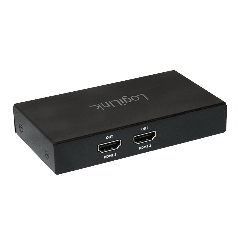 SPLITTER video LOGILINK, 1 x 2 port, Input: mini DisplayPort (M) 1.2 x 1, Output: HDMI (M) 1.4 x 2, rezolutie maxima 4K UHD (3840 x 2160) la 30 Hz, HDCP repeater suport, negru, "CV0094" — miniatură