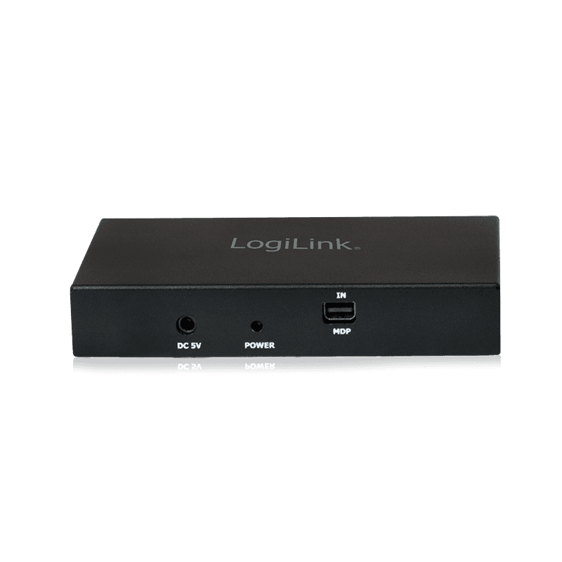 SPLITTER video LOGILINK, 1 x 2 port, Input: mini DisplayPort (M) 1.2 x 1, Output: HDMI (M) 1.4 x 2, rezolutie maxima 4K UHD (3840 x 2160) la 30 Hz, HDCP repeater suport, negru, "CV0094"