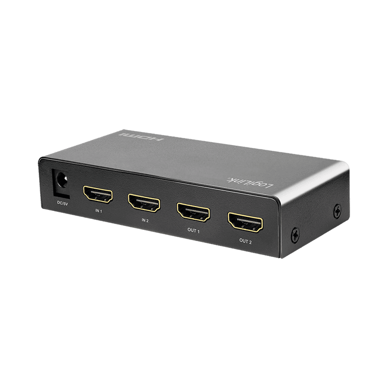 SWITCH video LOGILINK, 2 x 2 port, Input: HDMI (M) x 2, Output: HDMI (M) 2.0 x 2, rezolutie maxima 4K UHD (3840 x 2160) la 60 Hz, HDCP 2.2, EDID, audio, negru, "HD0039"
