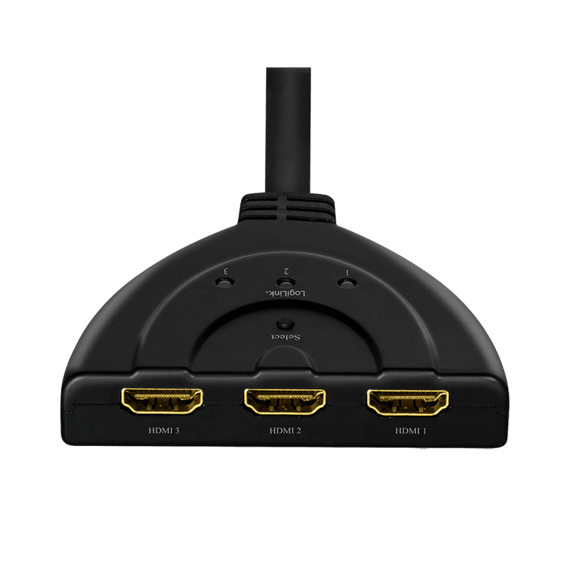 SWITCH video LOGILINK, 1 x 3 / 3 x 1 port, bidirectional, Input/Output: HDMI (M) x 3 / x 1, rezolutie maxima 4K UHD (3840 x 2160) la 30 Hz, HDCP 1.4, audio, negru, "HD0040" — miniatură