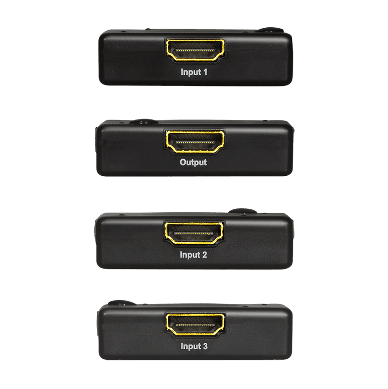 SWITCH video LOGILINK, 3 x 1 port, Input: HDMI (M) x 3, Output: HDMI (M) 1.3 x 1, rezolutie maxima Full HD (1920 x 1080) la 60 Hz, HDCP, audio, negru, "HD0041" — miniatură