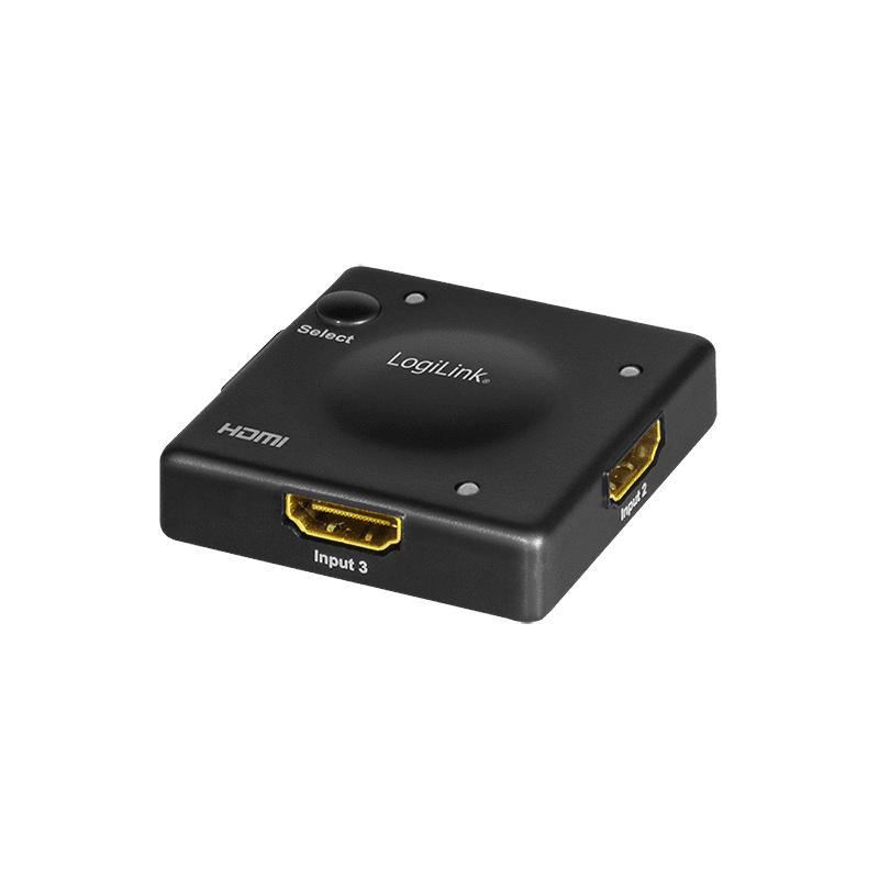 SWITCH video LOGILINK, 3 x 1 port, Input: HDMI (M) x 3, Output: HDMI (M) 1.3 x 1, rezolutie maxima Full HD (1920 x 1080) la 60 Hz, HDCP, audio, negru, "HD0041" — miniatură