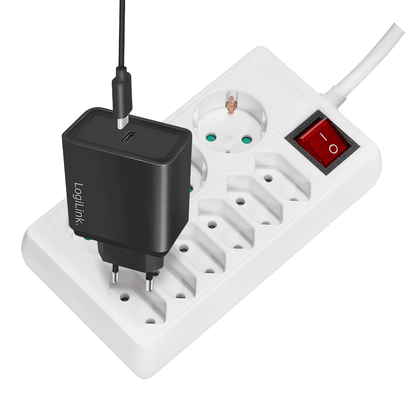 PRELUNGITOR LOGILINK, Schuko x 3 + Euro skt x 6, cablu 3G 1.5mm2, 230 V/16 A, 50 Hz, max. 3500 W, buton intrerupator iluminat, IP20, 1.5m, alb, "LPS201" — miniatură