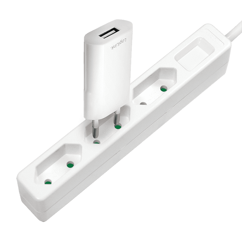 PRELUNGITOR LOGILINK, Euro skt x 3, cablu 3G 1.0mm2, 230 V/7.5 A, 50 Hz, max. 1700 W, IP20, 1.5m, alb, "LPS229" — miniatură
