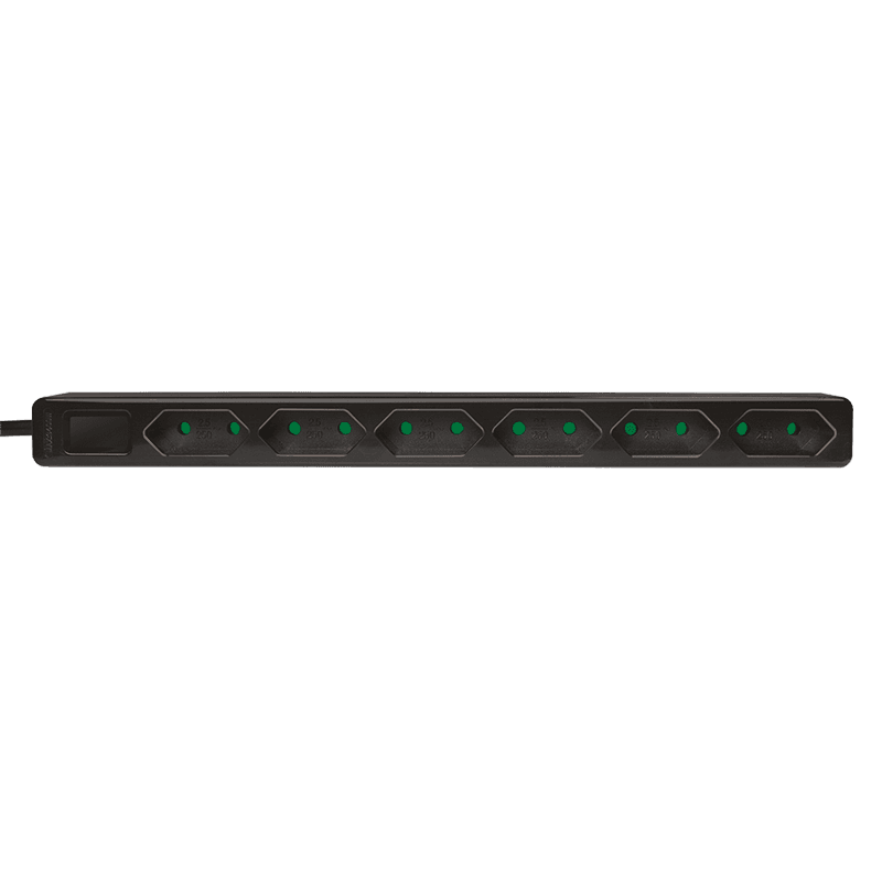 PRELUNGITOR LOGILINK, Euro skt x 6, cablu 3G 1.0mm2, 230 V/7.5 A, 50 Hz, max. 1700 W, IP20, 1.5m, negru, "LPS231B" — miniatură