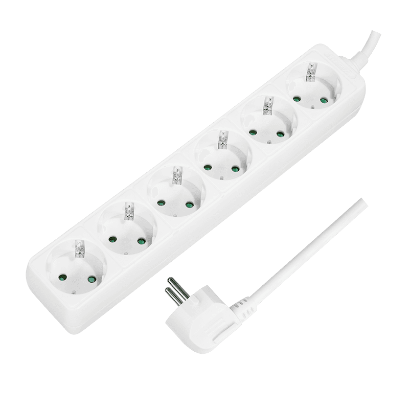 PRELUNGITOR LOGILINK, Schuko x 6, cablu 3G 1.5mm2, 230 V/16 A, 50 Hz, max. 3500 W, IP20, 1.5m, alb, "LPS238"