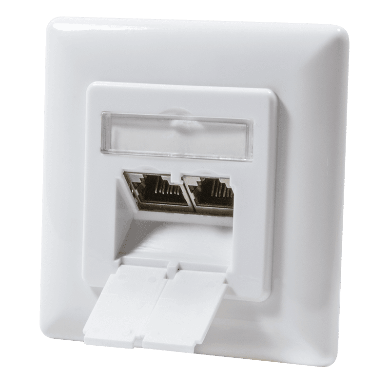 PRIZA RJ-45 aplicabila cu 2 iesiri LOGILINK pt. cablu FTP, Cat6, RJ-45 (M) x 2, ecranat, plastic cu metal, signal white, 1 buc, "NP0125"