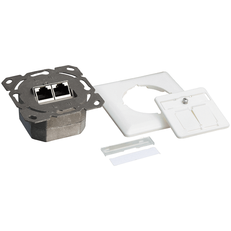 PRIZA RJ-45 aplicabila cu 2 iesiri LOGILINK pt. cablu FTP, Cat6, RJ-45 (M) x 2, ecranat, plastic cu metal, signal white, 1 buc, "NP0125" — miniatură