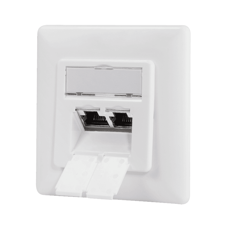 PRIZA RJ-45 aplicabila cu 2 iesiri LOGILINK pt. cablu FTP, Cat6A, RJ-45 (M) x 2, ecranat, plastic cu metal, signal white, 1 buc, "NP0127"