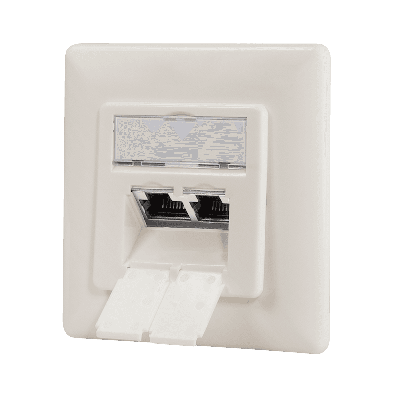 PRIZA RJ-45 aplicabila cu 2 iesiri LOGILINK pt. cablu FTP, Cat6A, RJ-45 (M) x 2, ecranat, plastic cu metal, pure white, 1 buc, "NP0128"