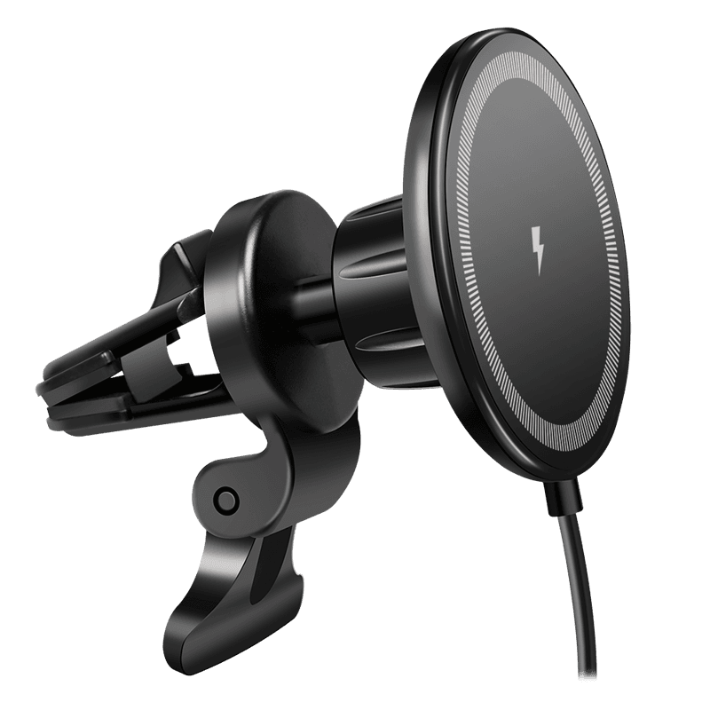 CAR HOLDER LOGILINK, magnetic, suport pt. iPhone, USB-A, max. 15W, prot. supratensiune, black, "PA0333" — miniatură