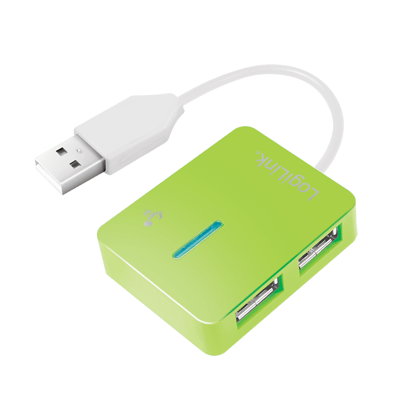 HUB extern LOGILINK, porturi USB: USB 2.0 x 4, conectare prin USB 2.0, Smile, verde, "UA0138"