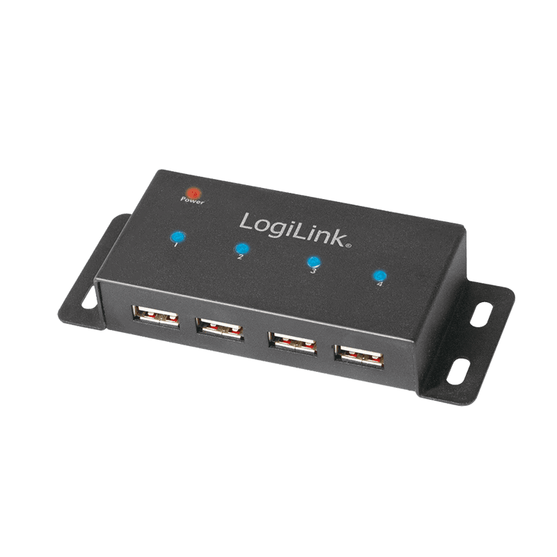 HUB extern LOGILINK, porturi USB: USB 2.0 x 4, conectare prin USB 2.0, metal, negru, "UA0141A" — miniatură