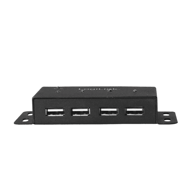 HUB extern LOGILINK, porturi USB: USB 2.0 x 4, conectare prin USB 2.0, metal, negru, "UA0141A" — miniatură