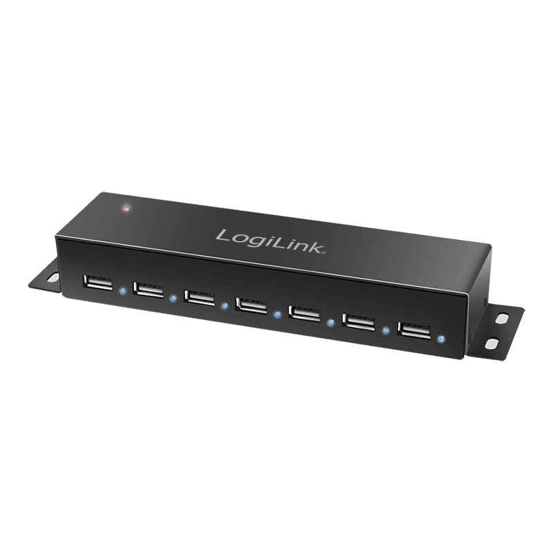 HUB extern LOGILINK, porturi USB: USB 2.0 x 7, conectare prin USB 2.0, metal, negru, "UA0148" — miniatură