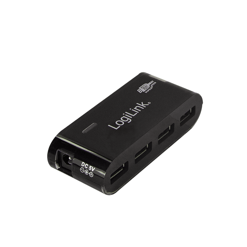 HUB extern LOGILINK, porturi USB: USB 3.0 x 4, conectare prin USB 2.0, metal, negru, "UA0170" — miniatură