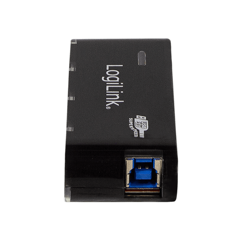 HUB extern LOGILINK, porturi USB: USB 3.0 x 4, conectare prin USB 2.0, metal, negru, "UA0170" — miniatură