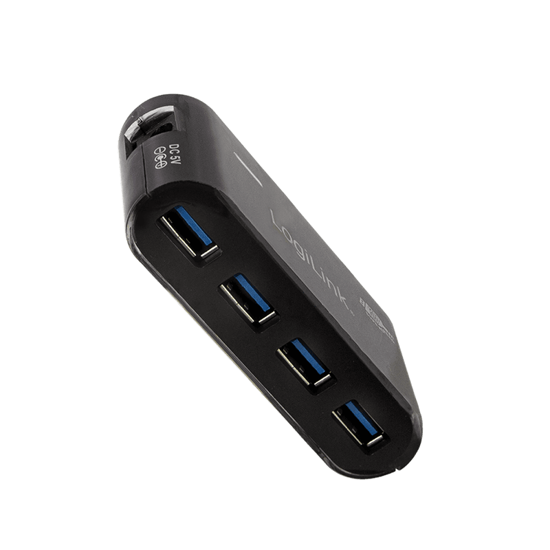 HUB extern LOGILINK, porturi USB: USB 3.0 x 4, conectare prin USB 2.0, metal, negru, "UA0170" — miniatură
