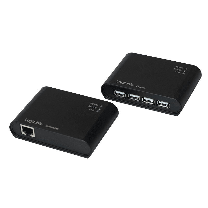 HUB extern LOGILINK, porturi USB: USB 2.0 x 5, conectare prin USB 2.0, extender max. 50m prin RJ45 Cat5e/6, negru, "UA0230" — miniatură