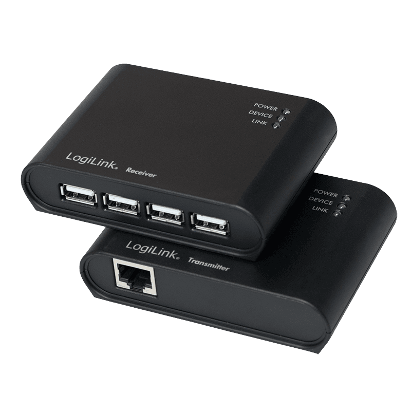 HUB extern LOGILINK, porturi USB: USB 2.0 x 5, conectare prin USB 2.0, extender max. 50m prin RJ45 Cat5e/6, negru, "UA0230" — miniatură