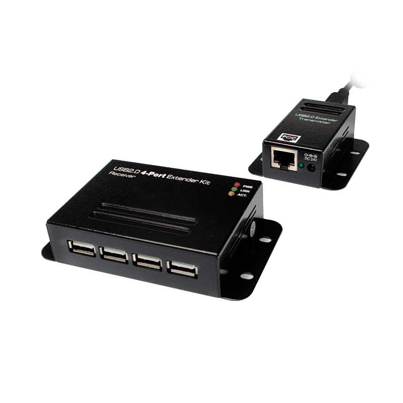 HUB extern LOGILINK, porturi USB: USB 2.0 x 4, conectare prin USB 2.0, extender max. 50m prin RJ45 Cat5e/6, 2 module: transmitter si receiver, metal, negru, "UA0252" — miniatură