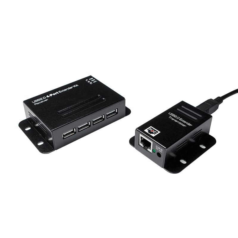 DOCKING Station LOGILINK, porturi USB: USB 2.0 x 4, conectare prin USB 2.0, extender max. 50m prin RJ45 Cat5e/6, 2 module: transmitter si receiver, metal, negru, "UA0252"