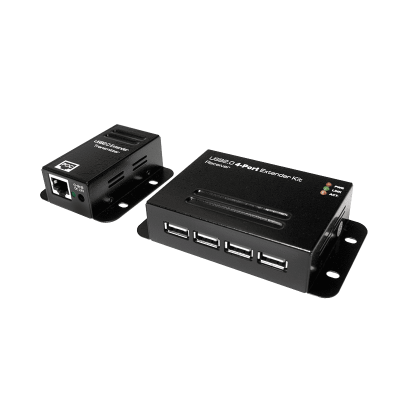 HUB extern LOGILINK, porturi USB: USB 2.0 x 4, conectare prin USB 2.0, extender max. 50m prin RJ45 Cat5e/6, 2 module: transmitter si receiver, metal, negru, "UA0252" — miniatură