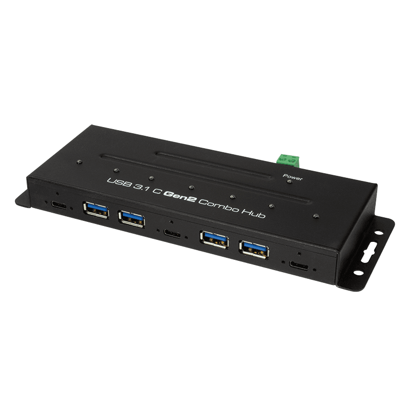 HUB extern LOGILINK, porturi USB: USB-C 3.2 Gen2 x 3 + USB-A 3.2 Gen2 x 4, conectare prin USB-C 3.2 Gen2, protectie supracurent, metal, negru, "UA0319" — miniatură