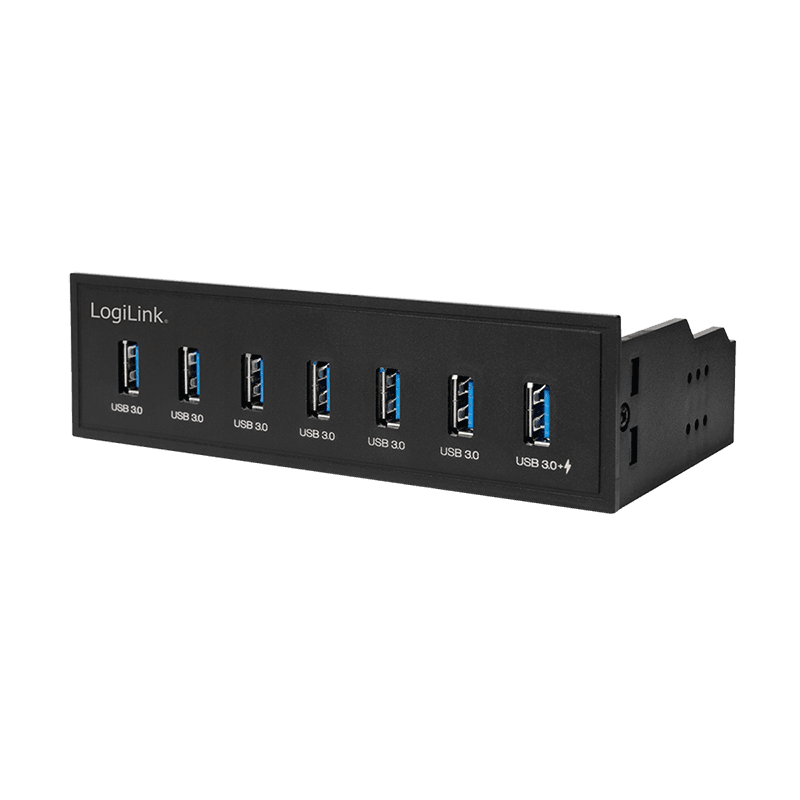 HUB intern LOGILINK, porturi USB 5.25": USB 3.0 x 7, conectare prin USB 3.0, fast charging, negru, "UA0342"
