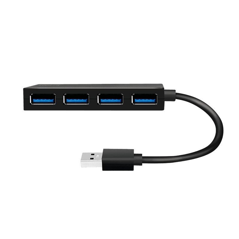 HUB extern LOGILINK, porturi USB: USB-A 3.2 Gen1 x 4, conectare prin USB-A, plastic, prot. supracurent, supratensiune, negru, "UA0396"