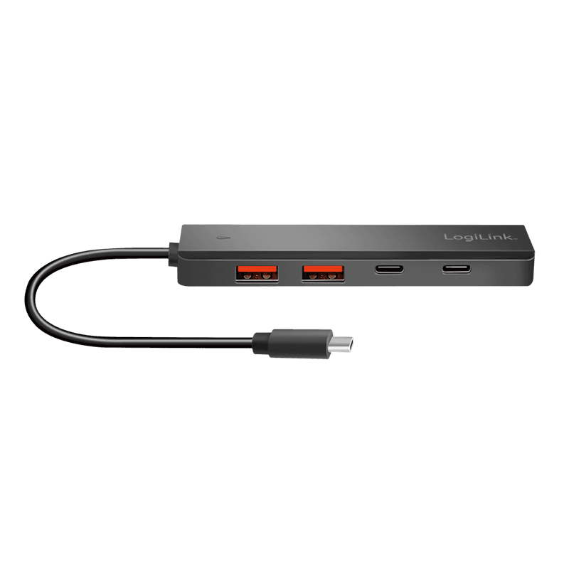 HUB extern LOGILINK, porturi USB: USB-A 3.2 Gen2 x 2 + USB-C Gen2 x 2, conectare prin USB-C, prot. supracurent, supratensiune, scurtcircuit, negru, "UA0412" — miniatură