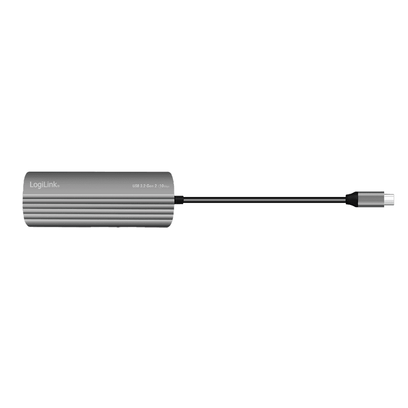 HUB extern LOGILINK, porturi USB: USB-A 3.2 Gen2 x 2 + USB-C Gen2 x 5, conectare prin USB-C PD 100W, prot. supracurent, supratensiune, suprasarcina, scurtcircuit, gri, "UA0414" — miniatură