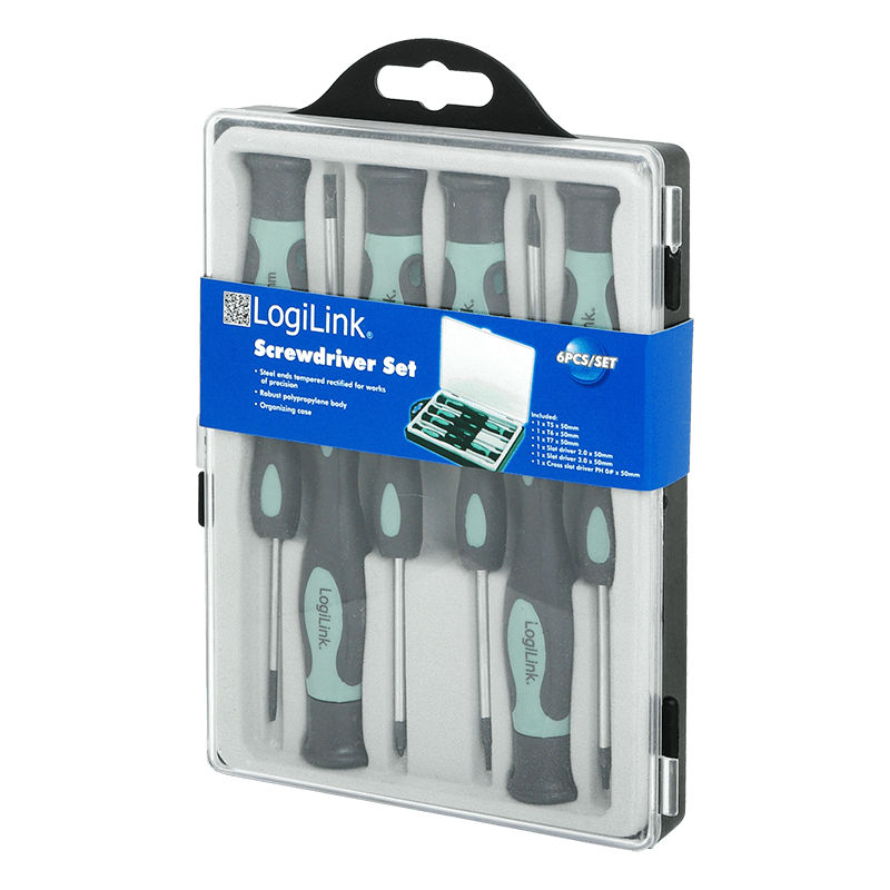 TRUSA scule surubelnite, LOGILINK, set: 1x T5 50mm, 1x T6 50mm, 1x T7 50mm, 1x slot 2.0 50mm, 1x slot 3.0 50mm, 1x cross slot 50mm, "WZ0020" — miniatură