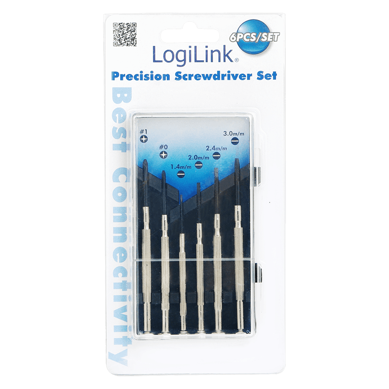 TRUSA scule surubelnite, LOGILINK, set: 1x slot 1.4mm, 1x slot 2mm, 1x slot 2.4mm, 1x slot 3mm, 1x cross slot 0mm, 1x cross slot 1mm, "WZ0022" — miniatură