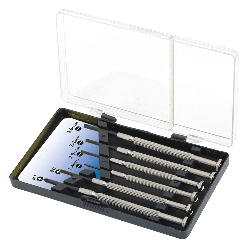 TRUSA scule surubelnite, LOGILINK, set: 1x slot 1.4mm, 1x slot 2mm, 1x slot 2.4mm, 1x slot 3mm, 1x cross slot 0mm, 1x cross slot 1mm, "WZ0022"